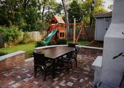 Stone Patio And Swing Set