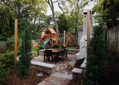 Stone Patio And Swing Set